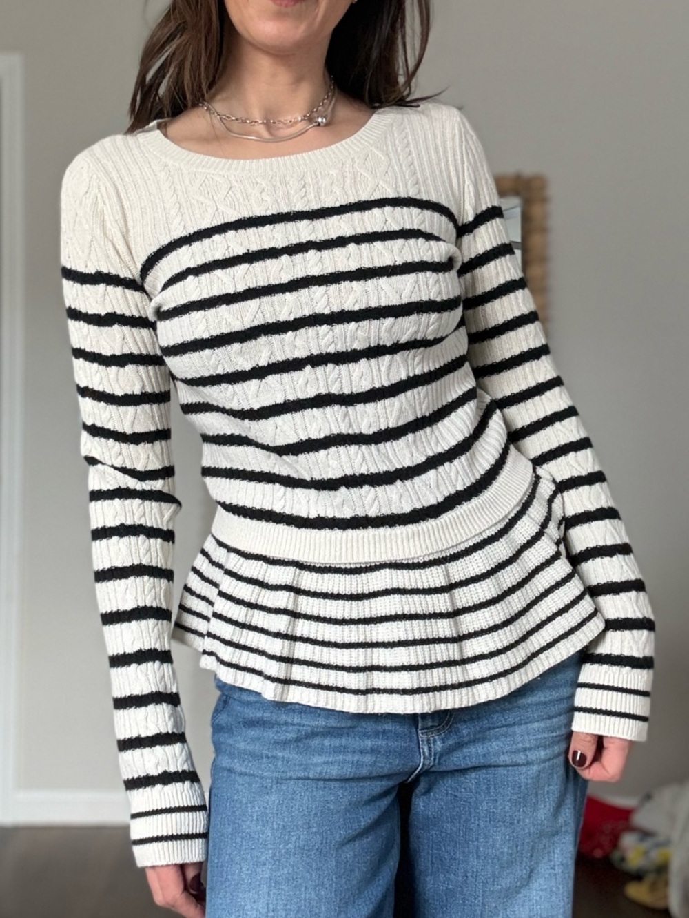 Banana Republic Peplum Striped Sweater